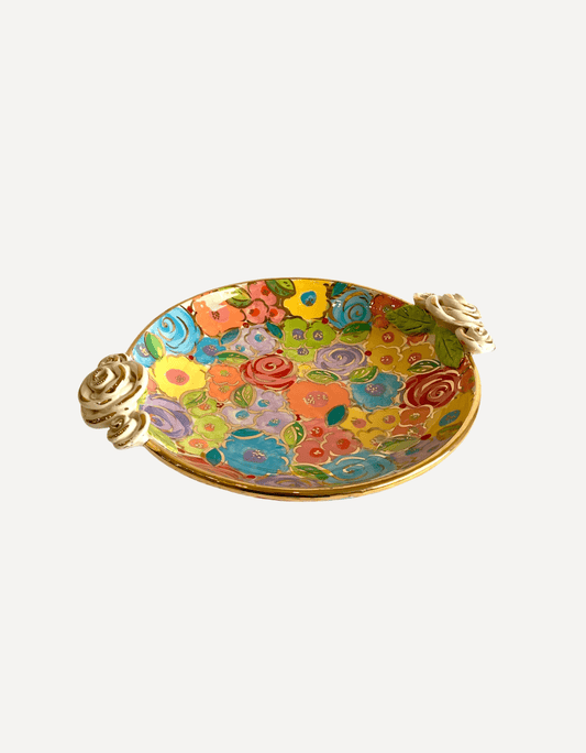 Rose Edged Dinner Plate - Mary - Rose Young - Beside The Wave