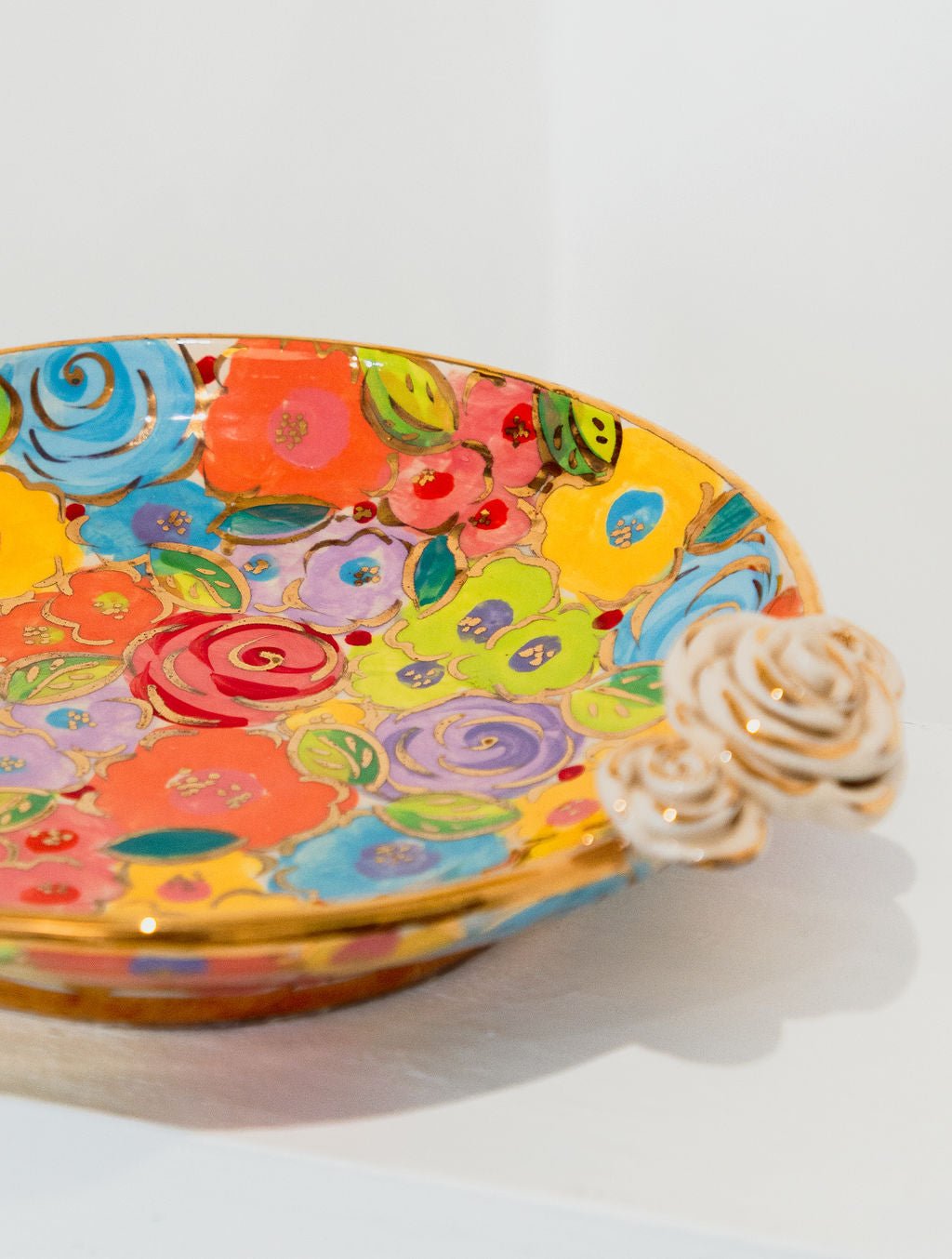 Rose Edged Dinner Plate - Mary - Rose Young - Beside The Wave