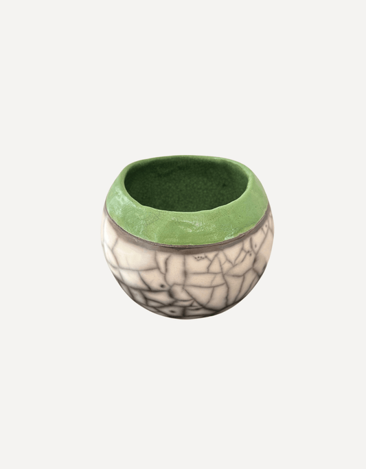 Round Sea and Cliffs Pot (Green) - Catherine Lucktaylor - Beside The Wave