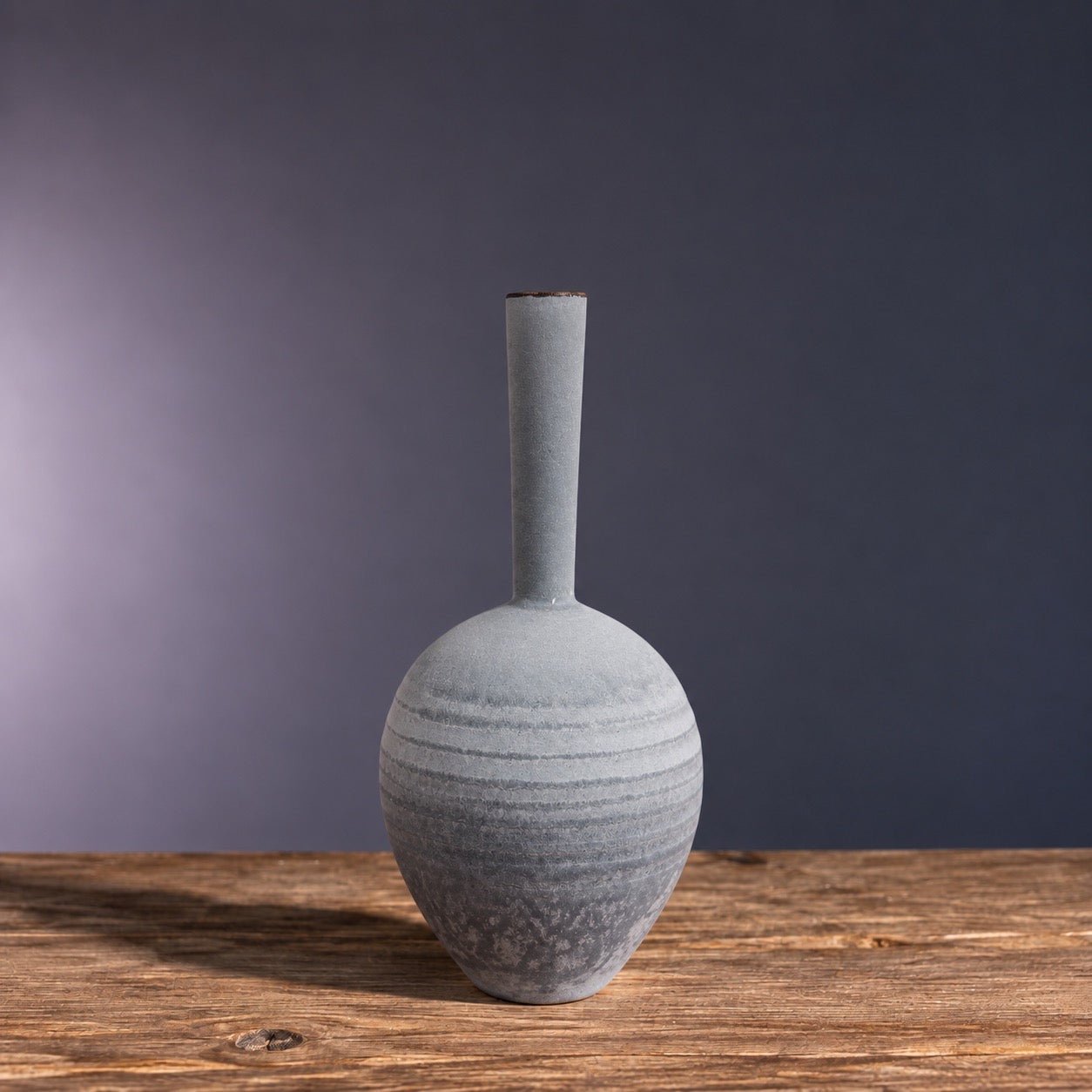Round Slim Neck Vase (Blue/Grey)-Steve Smith-Beside The Wave