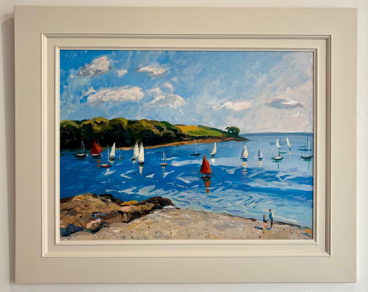 Sails In The Harbour, St Mawes-Andrew Tozer-Beside The Wave