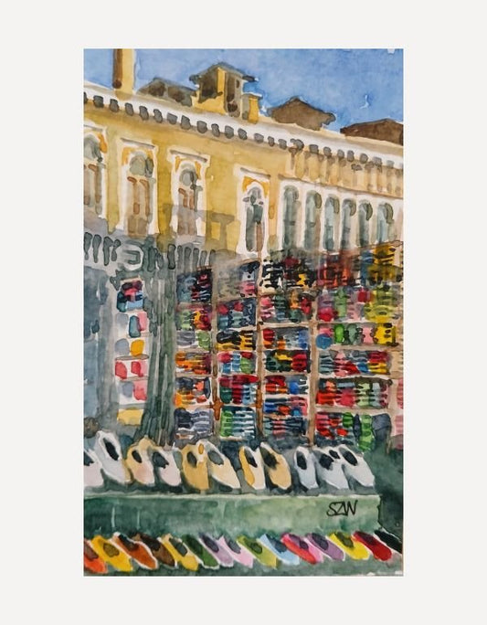 Shoe Shop Reflections - Sarah Wimperis - Beside The Wave