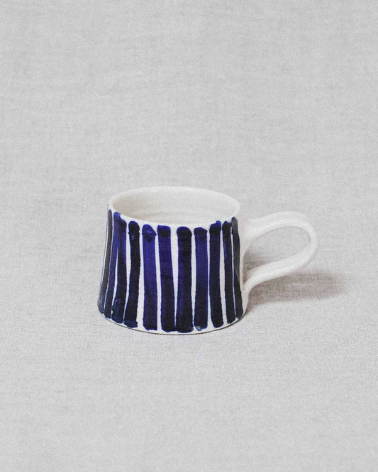 Short Mug (Cobalt Stripe)-Emily Tapp-Beside The Wave