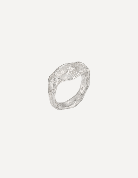 Signet Silver Rock Ring - Emily Nixon - Beside The Wave