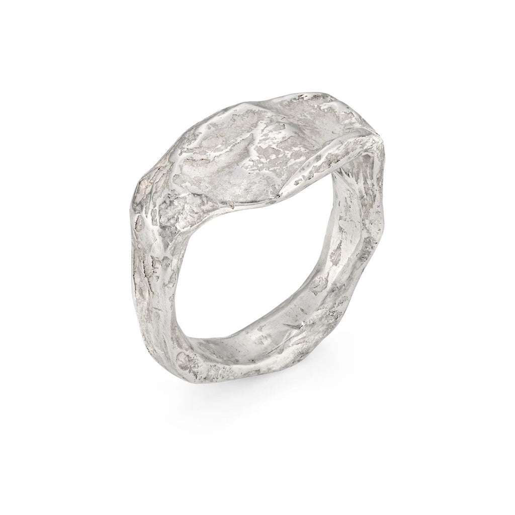 Signet Silver Rock Ring - Emily Nixon - Beside The Wave