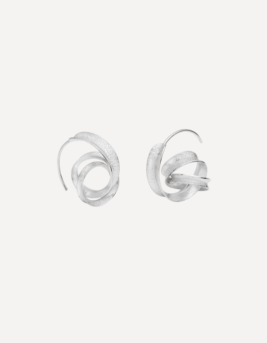 Silver Curl Knot Earrings - Stephanie Johnson - Beside The Wave