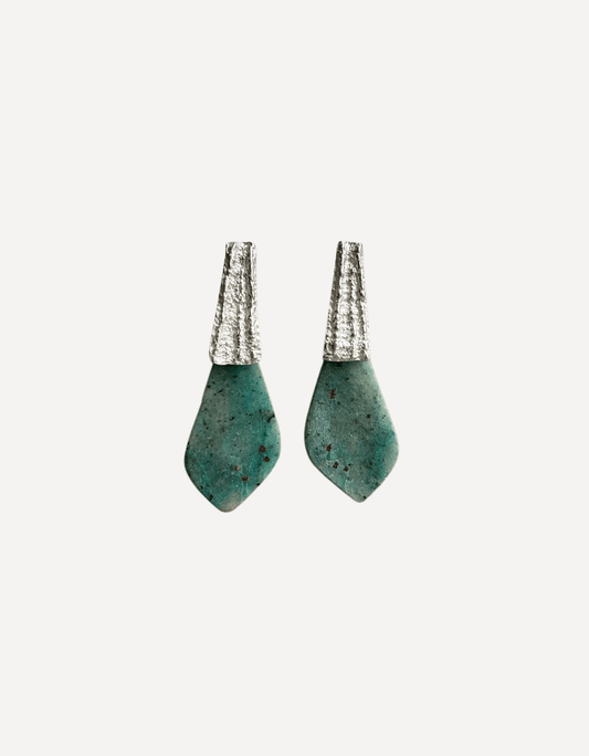 Slice of Chrysoprase Earrings - Lucy Spink - Beside The Wave
