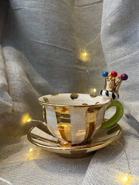 Small Crown Cup & Saucer - Mary - Rose Young - Beside The Wave