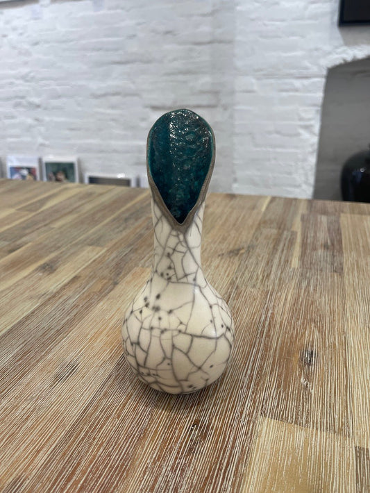 Small Fluted Sea and Cliffs Pot (Deep Green) - Catherine Lucktaylor - Beside The Wave