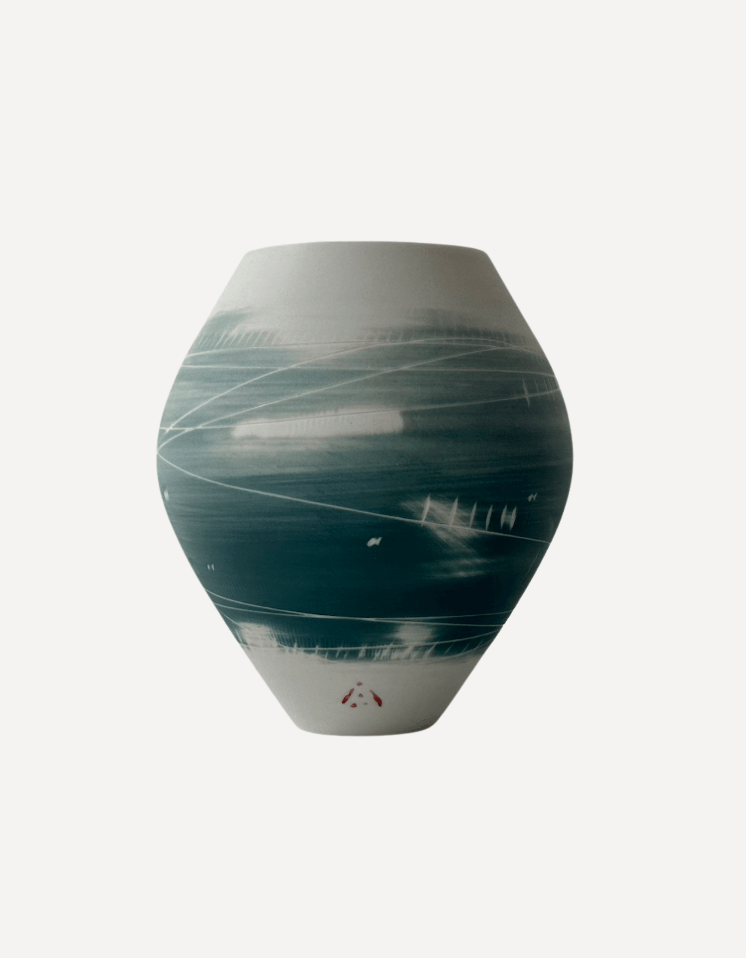Small Oval Pot, Two Teals - Ali Tomlin - Beside The Wave