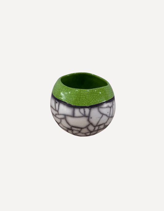 Small Round Sea and Cliffs Pot (Green) - Catherine Lucktaylor - Beside The Wave