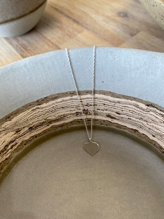 Small Silver Birch Leaf Necklace - Cat Birch - Beside The Wave