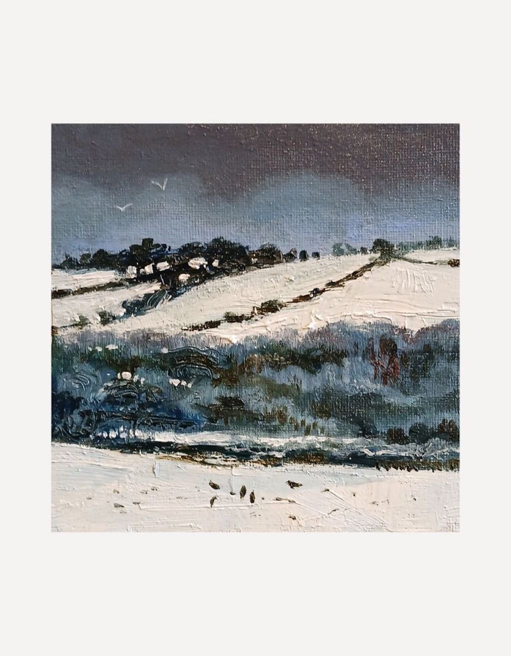 Snow Fields with Gulls and Crows - Sarah Wimperis - Beside The Wave