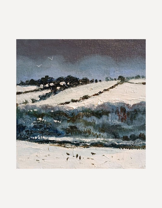 Snow Fields with Gulls and Crows - Sarah Wimperis - Beside The Wave