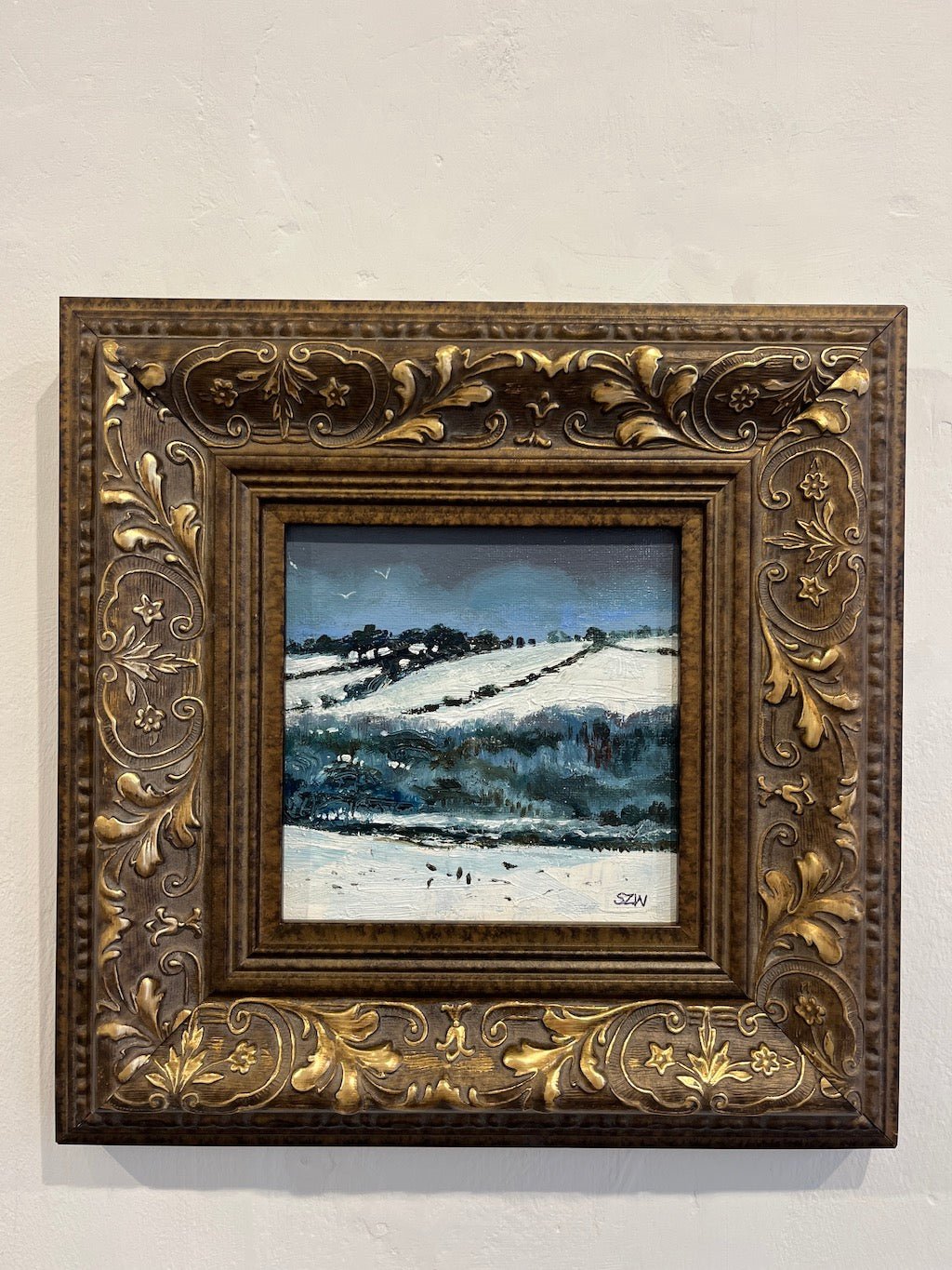 Snow Fields with Gulls and Crows - Sarah Wimperis - Beside The Wave