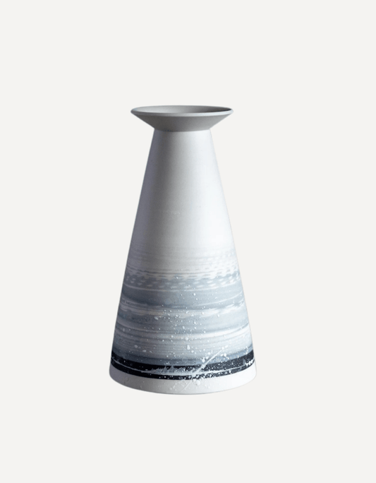 Stubby Porcelain Budvase with Flared Neck (Winter Shore) - Steve Smith - Beside The Wave