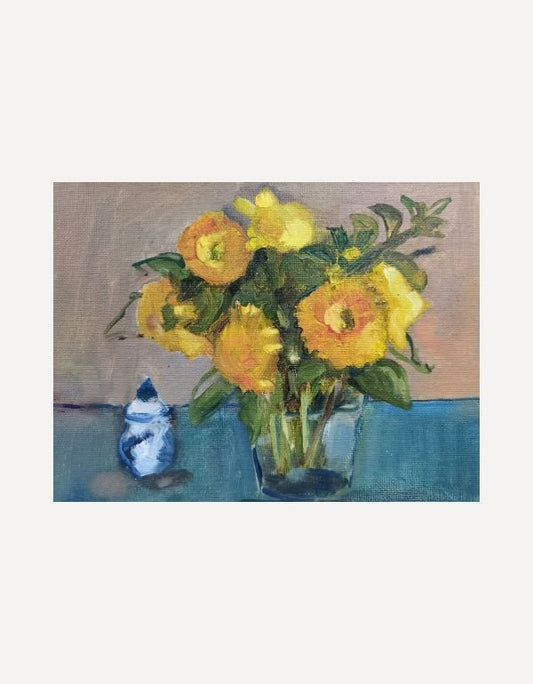 Sunflowers and Blue-Nancy Crewe-Beside The Wave