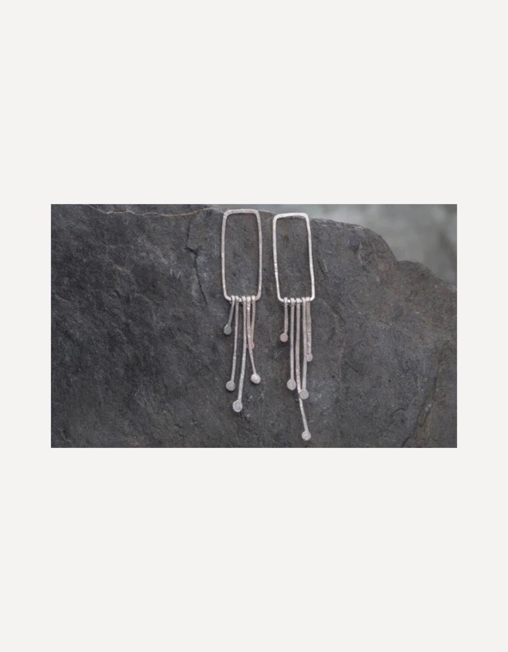 Synthesis Open Rectangle Earrings-Lucy Spink-Beside The Wave