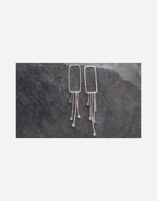 Synthesis Open Rectangle Earrings-Lucy Spink-Beside The Wave