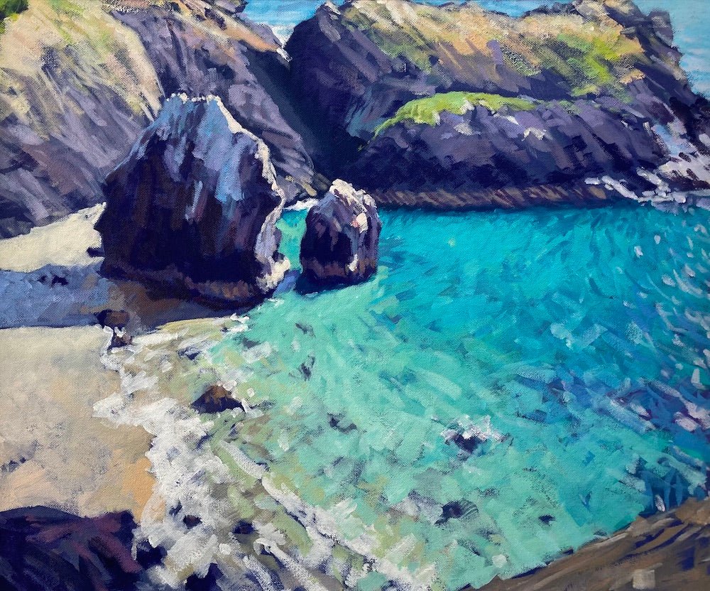 Teal Water Blue Shadow, Kynance - Mike Hindle - Beside The Wave