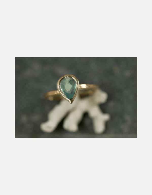 Tear drop Peruvian opal in a 9ct gold setting - Lucy Spink - Beside The Wave