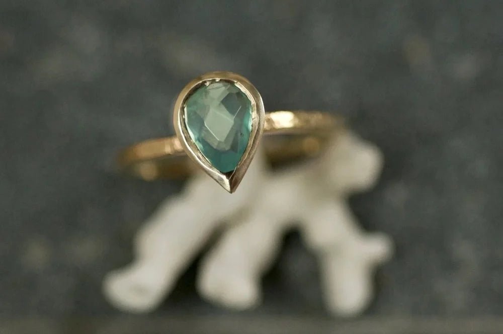 Tear drop Peruvian opal in a 9ct gold setting - Lucy Spink - Beside The Wave