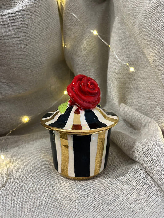 Tiny Lidded Pot (Rose) - Mary - Rose Young - Beside The Wave