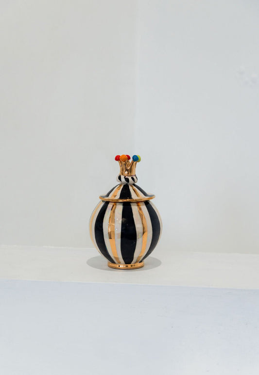 Tiny Round pot with Crown - Mary - Rose Young - Beside The Wave