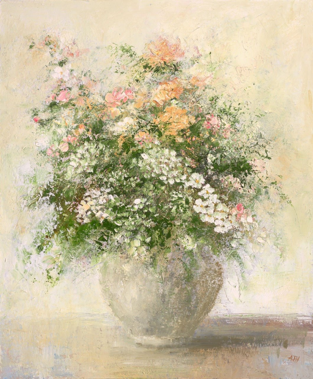 Vintage Pot and Flowers-Amanda Hoskin-Beside The Wave