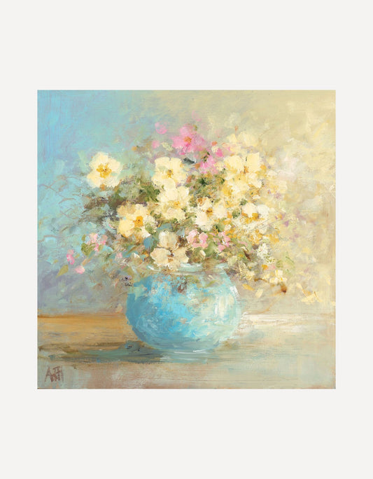 Vintage Pot and Primeroses - Amanda Hoskin - Beside The Wave