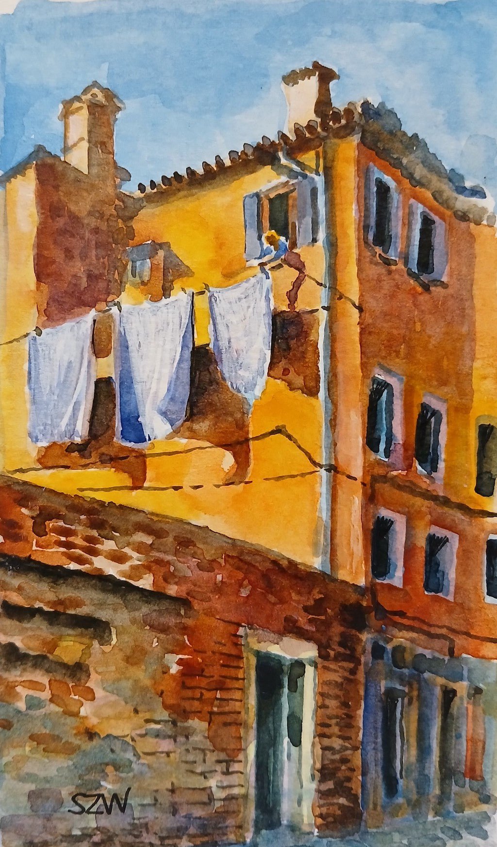 Washing, Venice - Sarah Wimperis - Beside The Wave