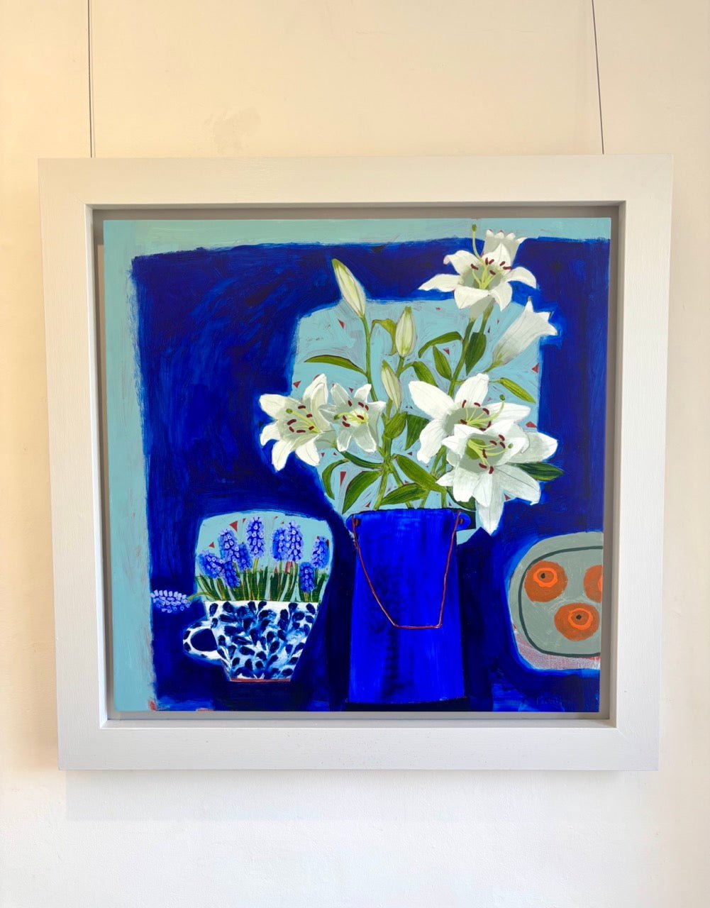 White Lillies, Grape Hyathinth & Clementines-Emma Dunbar-Beside The Wave