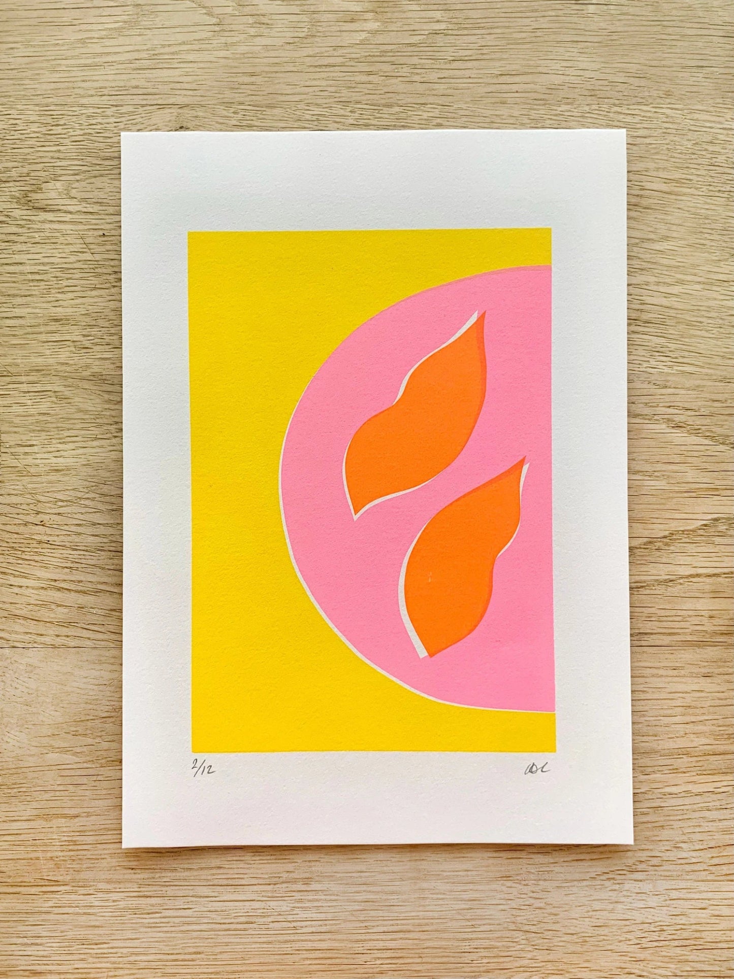 Yellow, Pink & Orange Abstract - Alice Charman - Beside The Wave