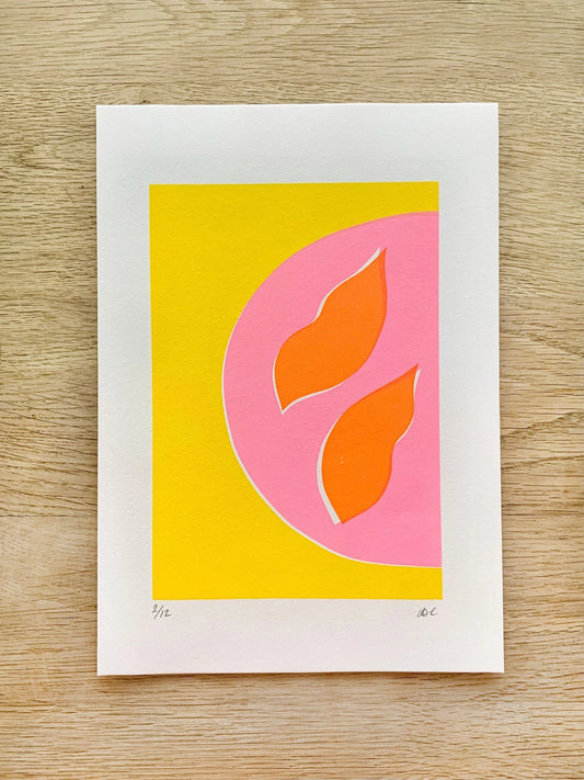 Yellow, Pink & Orange Abstract - Alice Charman - Beside The Wave
